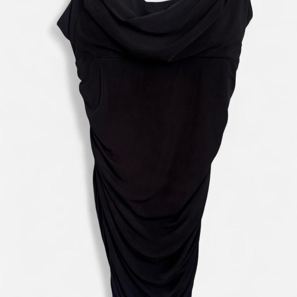 Emerald Sundae Black Cowl Neck Ruched Mini Dress XL - Picture 3 of 5